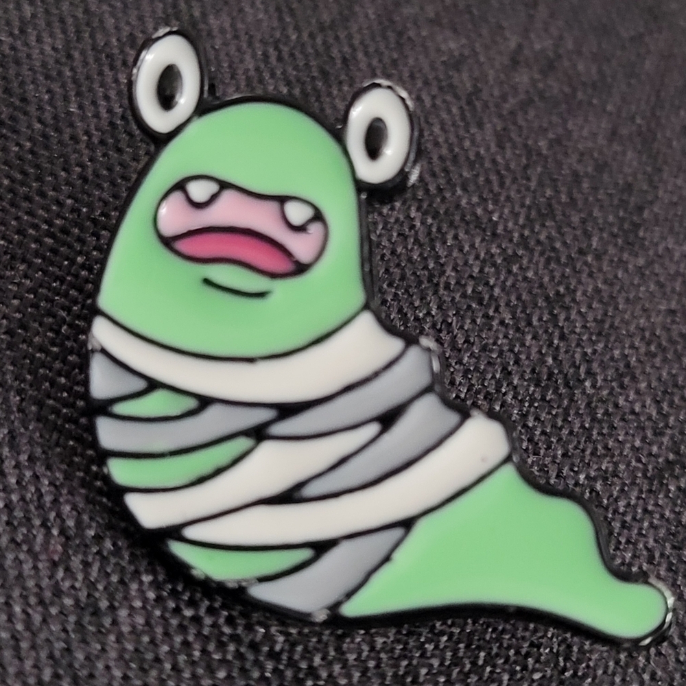 Mummy Worm Enamel Pin